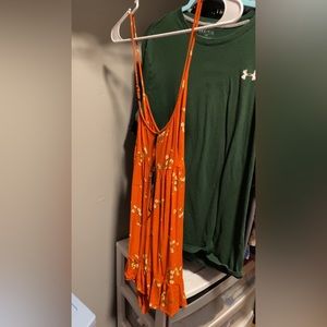 Orange Floral Tank Top Sundress